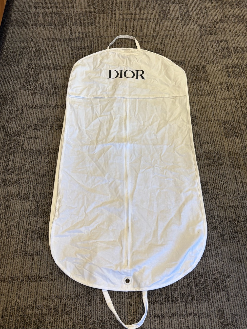 Dior White Cotton Garment Bag with Logo